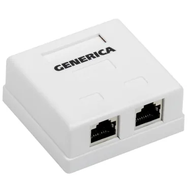 Розетка информационная настенная RJ45 категории 5Е FTP 2 порта GENERICA