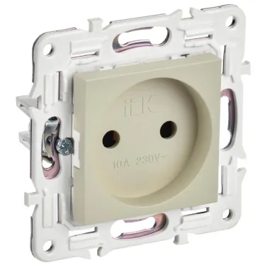 SKANDY Розетка без заземления без защитных шторок 10А SK-R02B бежевый IEK