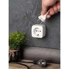 Розетка Минск 1-местная ОП 16А с заземлением белая