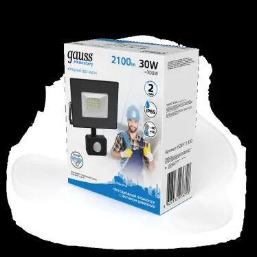 Прожектор светодиодный ДО 30 Вт 2850 лм 6500К AC 220В IP65 176х136х40мм с датчиком движения Elementary-S Gauss