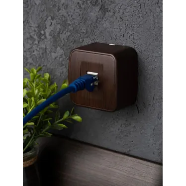 Розетка RJ-45 1-местная ОП Минск 1А 120В темное дерево