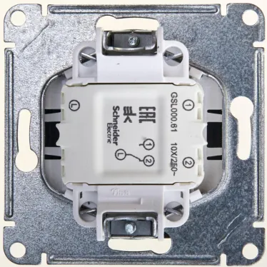 GLOSSA Переключатель одноклавишный сх.6 антрацит в рамку