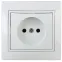 Розетка Intro Plano 1-201-01 без заземления 2P, 16А-250В, IP20, СУ, белый
