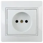 Розетка Intro Plano 1-201-01 без заземления 2P, 16А-250В, IP20, СУ, белый