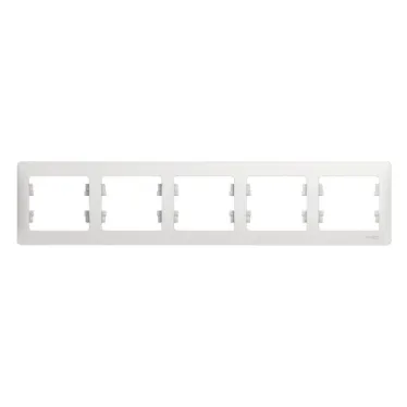 GLOSSA Рамка горизонтальная 5 постов белая