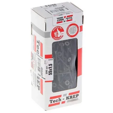 Саморез гипсокартон/металл 3,5х55 черный (200шт) - коробка