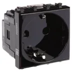 Avanti Розетка ''Черный квадрат'', 2P+E, с защитными шторками, 2 модульная