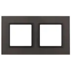 Рамка на 2 поста, стекло, Эра Elegance, серый+антр, 14-5102-32