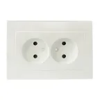 Валенсия лицевая панель розетка 2-местной б/з 10А жемчуг с защ. штор.