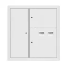 Щит этажный 2 кв. RAL9003 со слаботочным отсеком слева (1000х950х160) PROxima