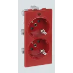 Connect Розетка двойная с заземлением 16А 250В CIMA-модуль 52x108 мм SC красный