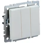 BRITE Выключатель трехклавишный 10А ВС10-3-0-БрЖ жемчуг