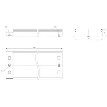 Лоток неперфорированный 50х300х3000-0,55мм