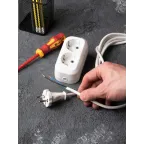 Колодка 2 гнезда c заземлением 16А Эксперт