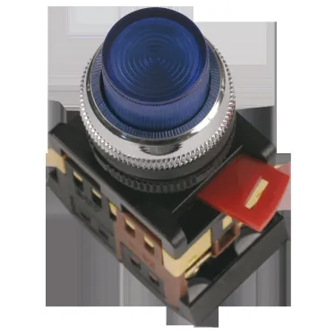 Кнопка ABLFP-22 синяя неон 1з+1р