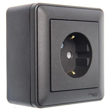 W59 коробка подъемная для наружного монтажа с рамкой 1-местная, черный бархат