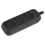 Колодка 3 розетки без зазeмления черная KX-3-B