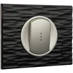 Рамка, однопостовая, Corian черный рифленый