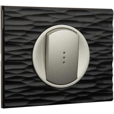 Рамка, однопостовая, Corian черный рифленый