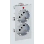 Connect Розетка двойная с заземлением 16А 250В CIMA-модуль 52x108 мм SC алюминий