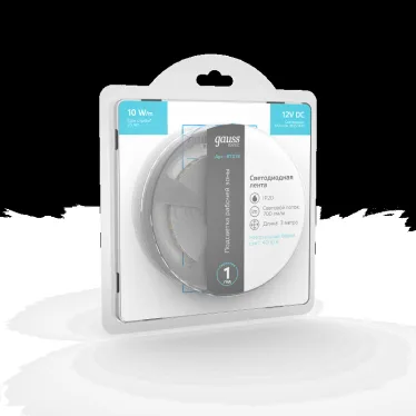Лента светодиодная LED 2835/120-SMD 10 Вт/м 700 лм/м 4000К DC 12В IP20 8мм (блистер 3м) Basic Gauss