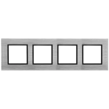 Рамка на 4 поста, металл, Эра Elegance, сталь+антр, 14-5204-41