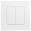 ETIKA Выключатель двухклавишный белый на безвинтовые зажимы 10АХ