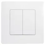 ETIKA Выключатель двухклавишный белый на безвинтовые зажимы 10АХ