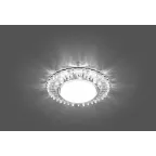 Светильник ДВО-15w GX53 без лампы со светодиодной подсветкой 4000К прозрачный хром