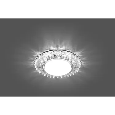 Светильник ДВО-15w GX53 без лампы со светодиодной подсветкой 4000К прозрачный хром