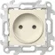 Розетка 2К без защитных шторок, слоновая кость