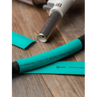 Трубка термоусаживаемая ТУТ нг 20/10 зелёная рулон PROxima