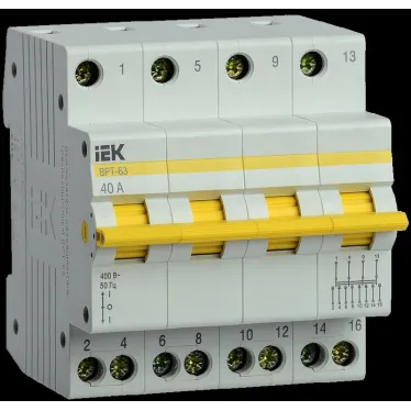 Выключатель-разъединитель трехпозиционный ВРТ-63 4P 40А