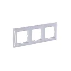 BASIC 55 Рамка 3 поста с декоративной вставкой белая