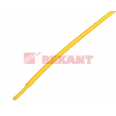 Термоусаживаемая трубка 1,0 0,5 мм, желтая, упаковка 50 шт. по 1 м, REXANT