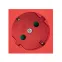 Розетка 45х45 PRO, с заземлением, красная , 45 град