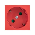 Розетка 45х45 PRO, с заземлением, красная , 45 град