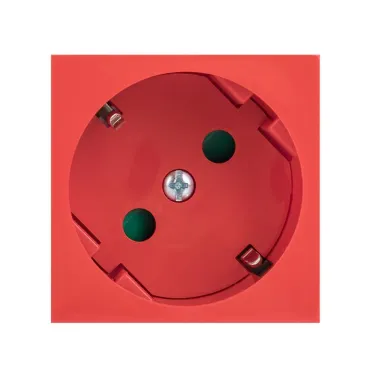 Розетка 45х45 PRO, с заземлением, красная , 45 град