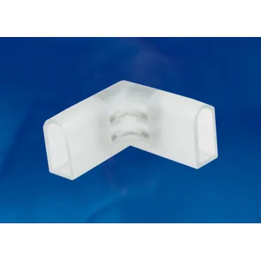 Соединитель контактный L-образный для светодиодных лент ULS-N21 NEON 220В, 8x16мм, 2 контакта. UTC-K-22/N21 CLEAR 010 POLYBAG Цвет прозрачный, 10 штук в пакете.