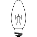Лампа накаливания декоративная ДС 40вт B35 230В E27 (свеча) Osram