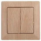 Выключатель двойной, 10А-250В, СУ, Solo, сосна,4-104-11