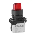 Переключатель КПЕ2120РЛ-24В-красный-2но+0нз-ручка-фикс-3поз-индикатор-IP40-КЭАЗ