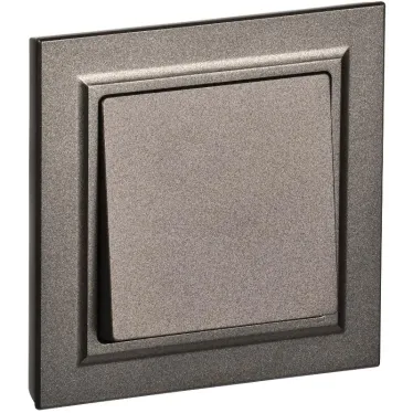 BRITE Выключатель одноклавишный 10А в сборе ВСР10-1-0-БрТБ темная бронза IEK