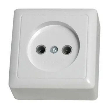 ХИТ Розетка наружная без заземления 250В 10А белая