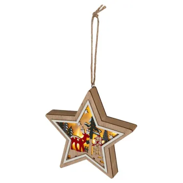 Новогодний декоративный светильник Звездочка, 15*15 см, 4 LED, 2*ААА ENGDS-4L