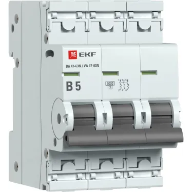 Автоматический выключатель ВА 47-63N 3P 5А (B) 6кА PROXIMA