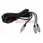 Аудио кабель 3.5 мм - 2 RCA, 3 м, GOLD-металл