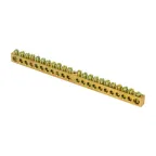 Шина PEN ноль-земля 8х12мм 22 отверстия латунь крепеж по центру PROxima