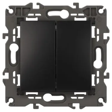 Выключатель двойной, 10АХ-250В, Эра Elegance, шампань,14-1104-04