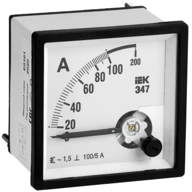 Амперметр Э47 100/5А 72х72 AC включение через трансформатор (класс точности 1.5)